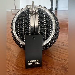 Badgley Mischka Black Beaded Evening Bag